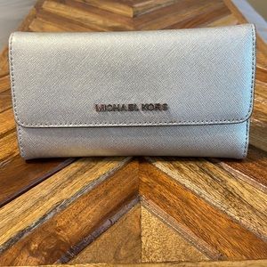 Silver Michael Kors tri-fold Wallet